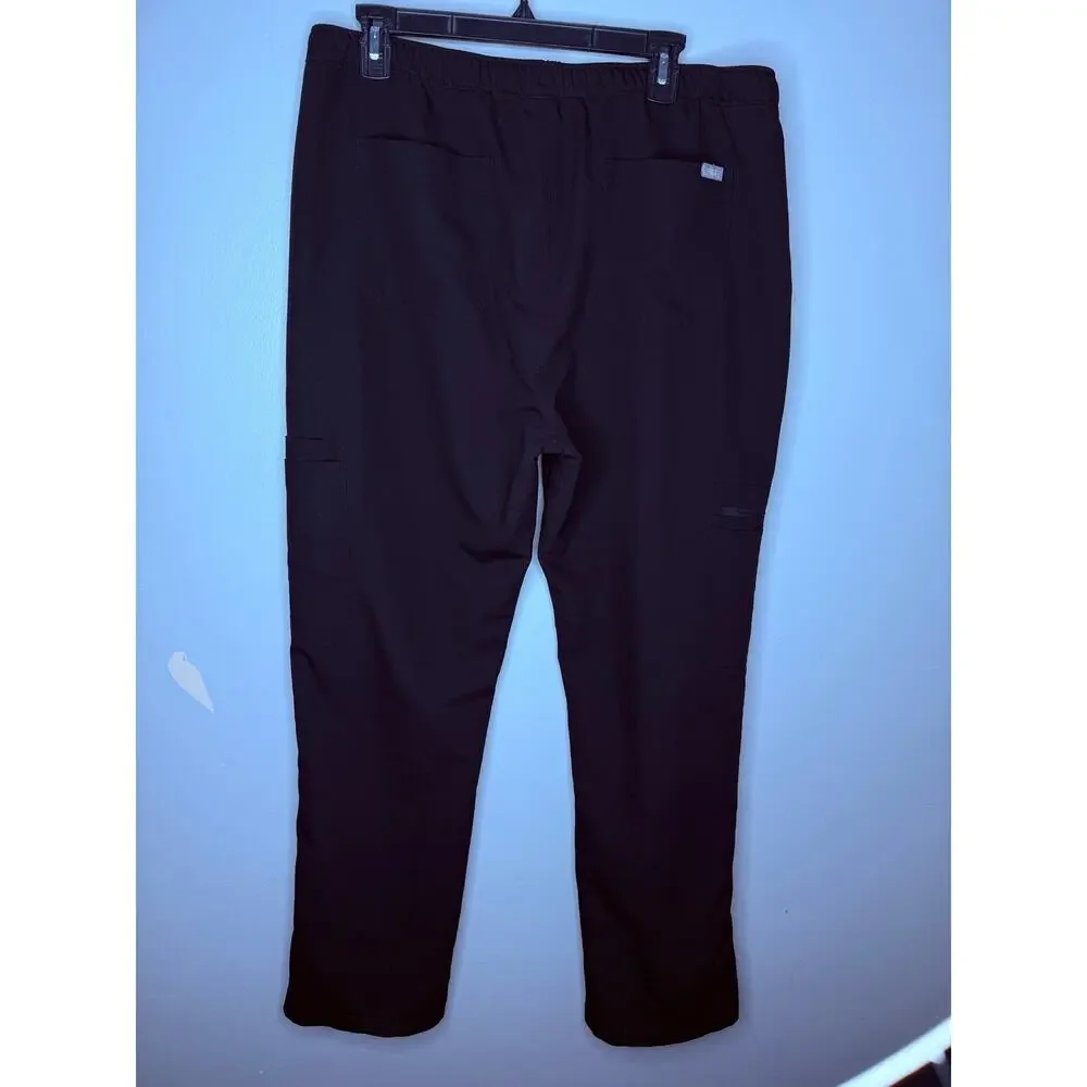 FIGS Technical Collection Black Scrub Pants Multiple Utility Pockets Healthcare